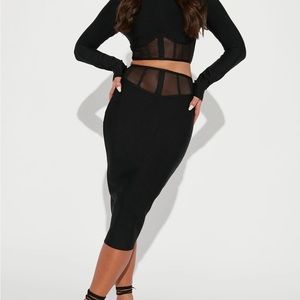 Bandage Skirt Set - Black, small